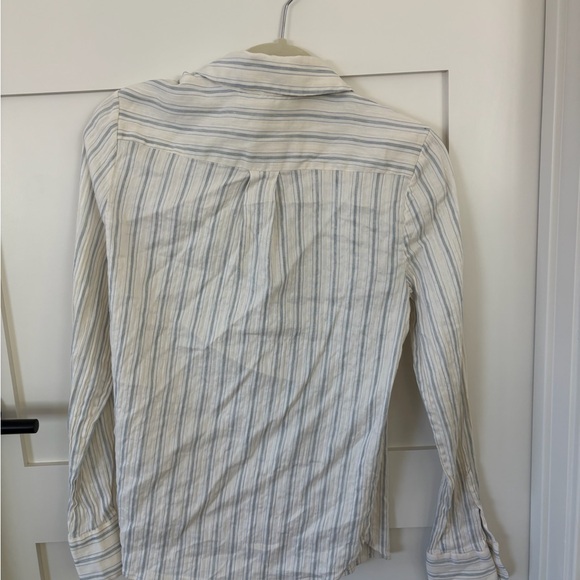 Brock Collection Striped Button Down Shirt - Blue and White - Picture 3 of 3